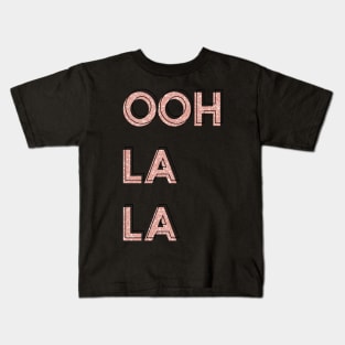 Ooh La La! Rose Gold Glitter Outline Sans Serif Kids T-Shirt